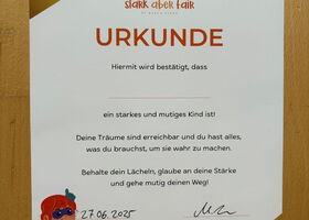 Urkunde "Stark aber fair"